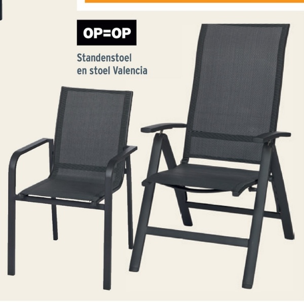 OP=OP
Standenstoel
en stoel Valencia