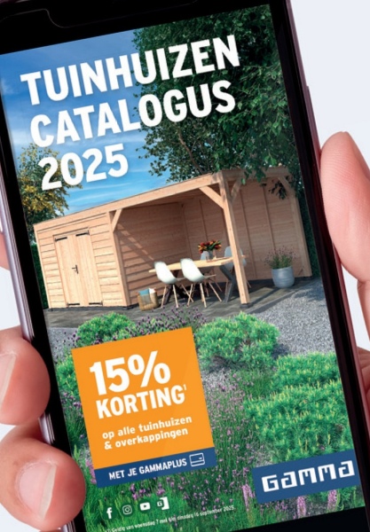 TUINHUIZEN
CATALOGUS
2025
15%
KORTING
op alle tuinhuizen
& overkappingen
MET JE GAMMAPLUS
Ganna