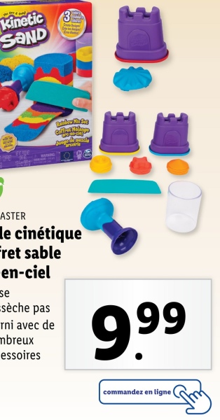 Kinetic
SAND
Baby Her Ste
arcoiris
ASTER
le cinétique
Fret sable
en-ciel
se
-sèche pas
rni avec de
mbreux
essoires
9.99
commandez en ligne