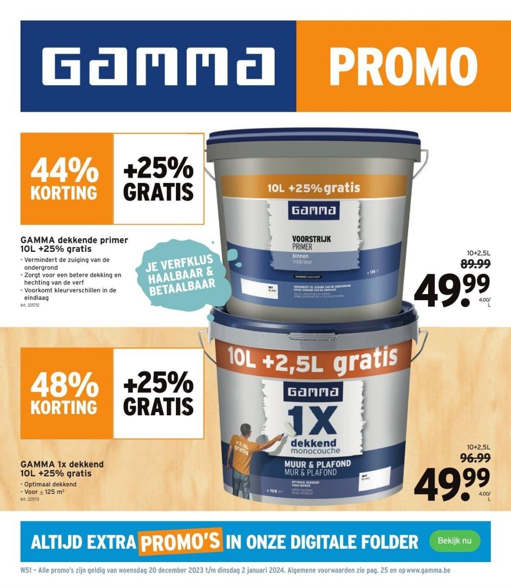 Gamma folder van 20/12/2023 tot 02/01/2024 - GAMMA BENL week 51-52 2023