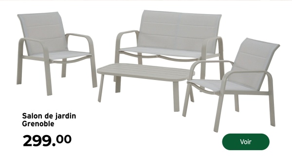 A
Salon de jardin
Grenoble
299.00
Voir