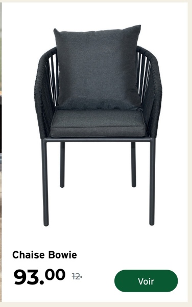 Chaise Bowie
93.00 +24
Voir