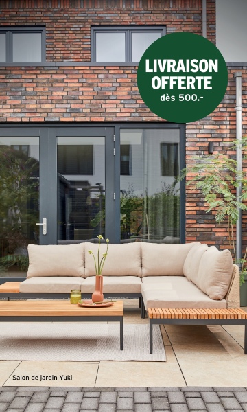 Salon de jardin Yuki
LIVRAISON
OFFERTE
dès 500.-