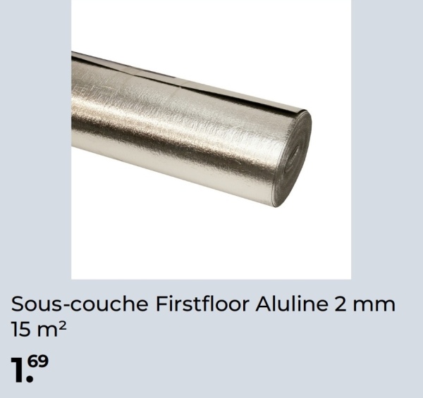 Sous-couche Firstfloor Aluline 2 mm
15 m²
169