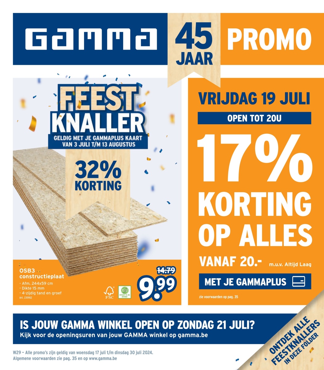 Gamma folder van 17/07/2024 tot 23/07/2024 - GAMMA BE week 29 2024
