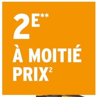 2E
**
À MOITIÉ
PRIX²
