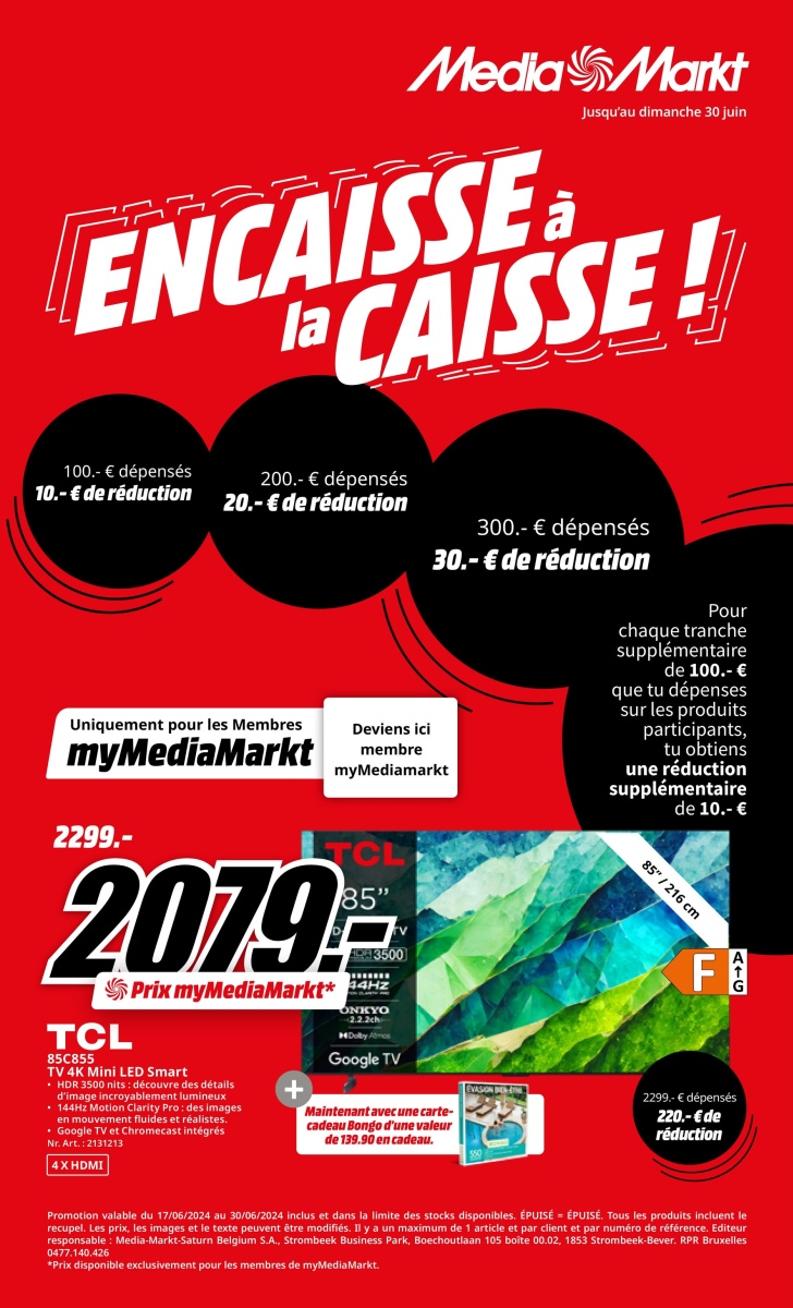 Folder MediaMarkt du 17/06/2024 au 30/06/2024 - MediaMarkt - BEFR week 25-26 2024
