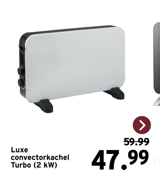Luxe
convectorkachel
Turbo (2 kW)
59.99
47.99
