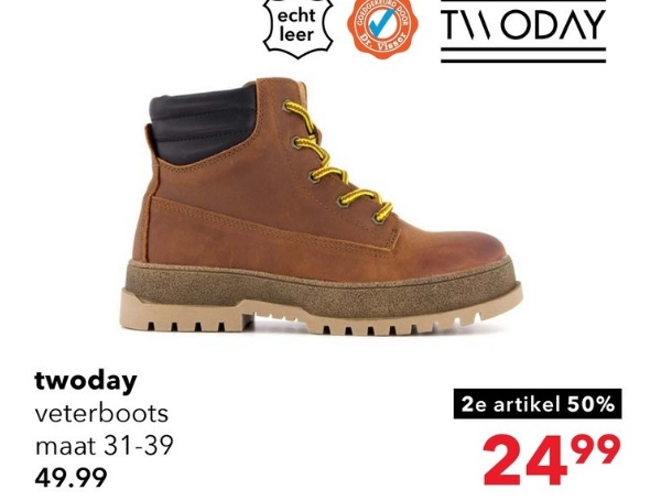 Twoday leren veterboots sale