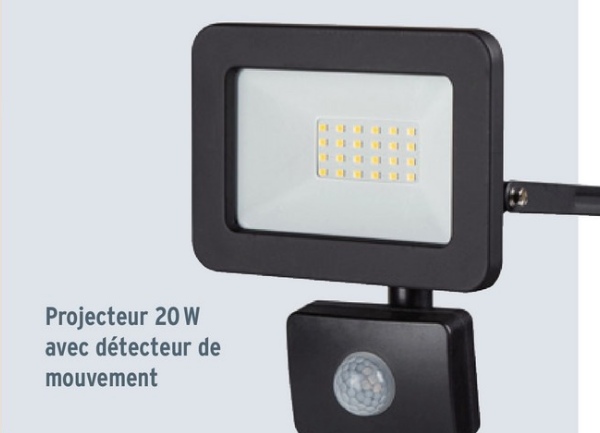 Projecteur 20 W
avec détecteur de
mouvement