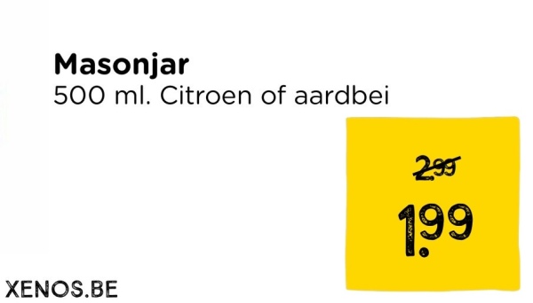 Masonjar
500 ml. Citroen of aardbei
299
XENOS.BE
199