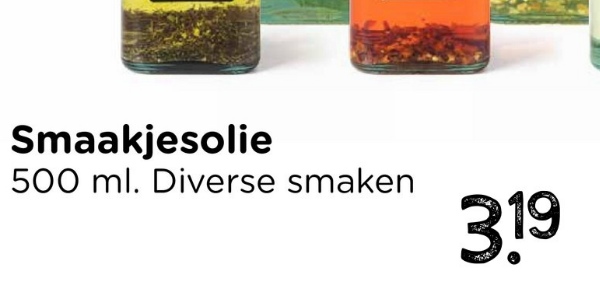 Smaakjesolie
500 ml. Diverse smaken
319