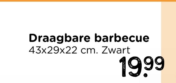 Draagbare barbecue
43x29x22 cm. Zwart
1999