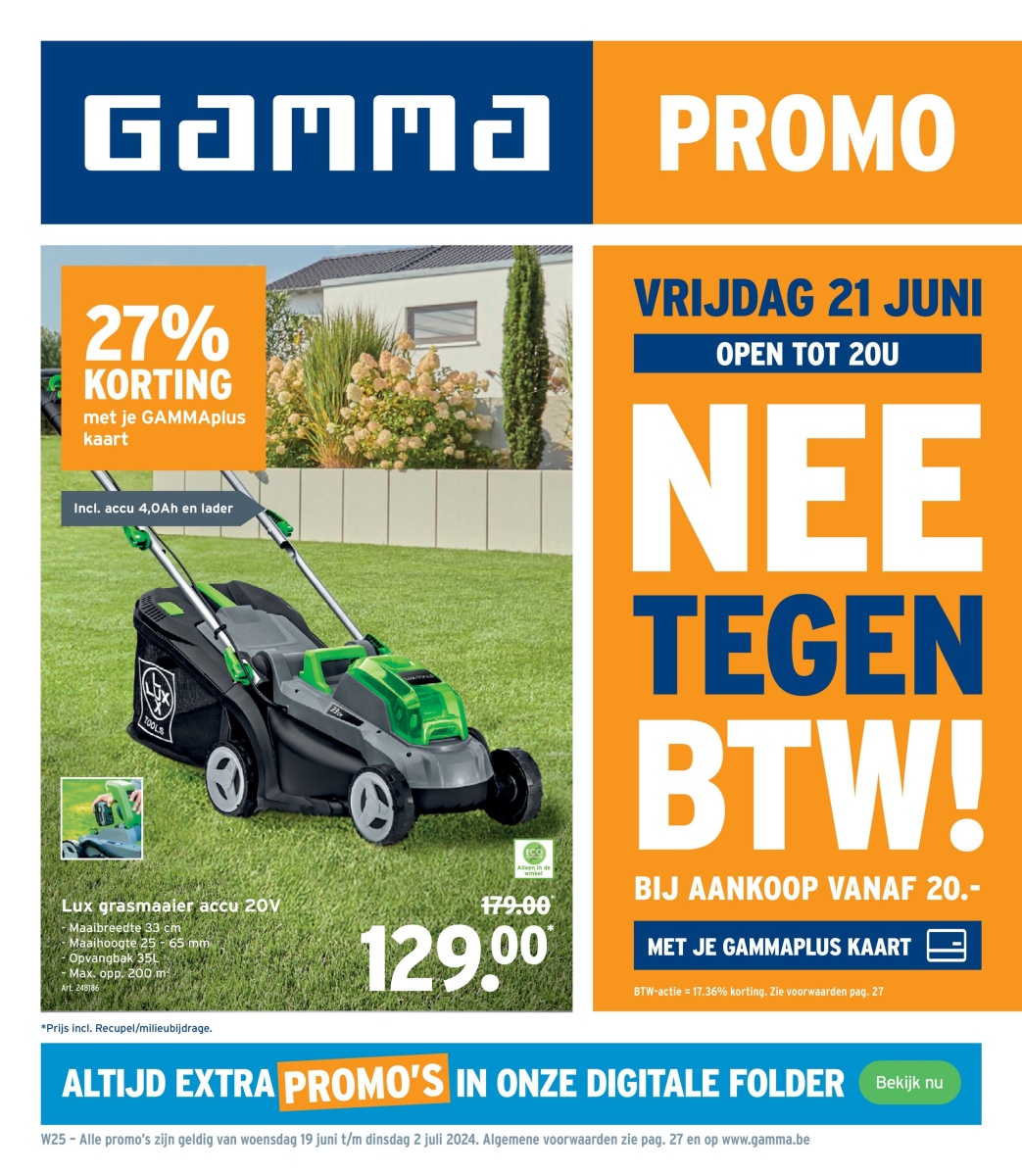 Gamma folder van 19/06/2024 tot 25/06/2024 - GAMMA BE week 25 2024