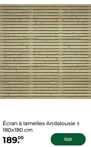 Écran à lamelles Andalousie +
180x180 cm
18900
Voir