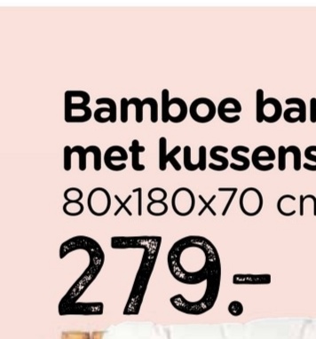 Bamboe bar
met kussens
80x180x70 cm
279-