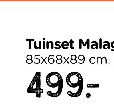 Tuinset Malac
85x68x89 cm.
499--