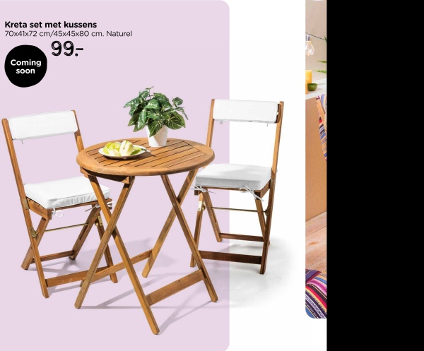 Kreta set met kussens
70x41x72 cm/45x45x80 cm. Naturel
Coming
soon
99-