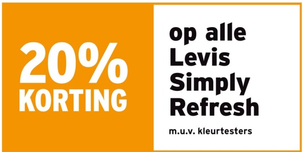 20%
KORTING
op alle
Levis
Simply
Refresh
m.u.v. kleurtesters