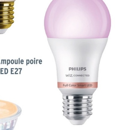 mpoule poire
ED E27
PHILIPS
WIZ CONNECTED
Full Color Smart LED