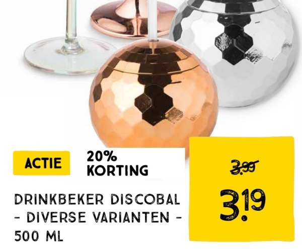 20%
ACTIE
KORTING
DRINKBEKER DISCOBAL
-
DIVERSE VARIANTEN -
500 ML
3.95
319