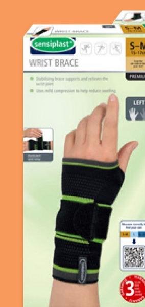 sensiplast
WRIST BRACE
S-M
-17
PREMIU
3
LEFT