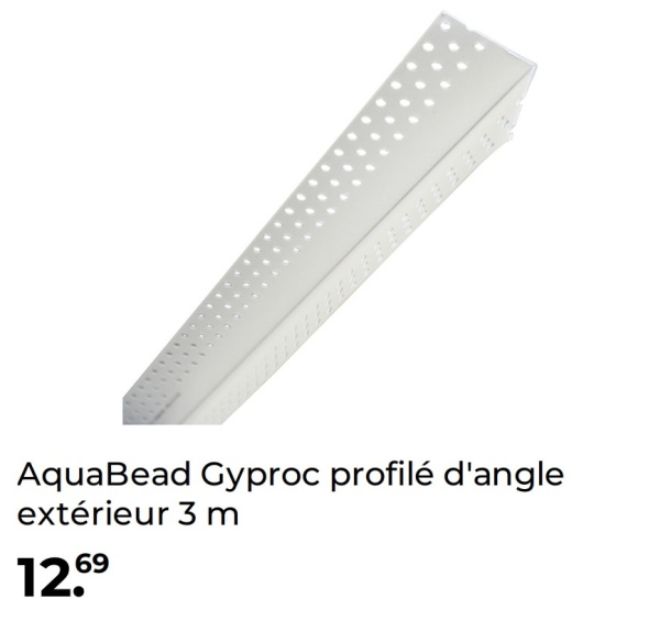AquaBead Gyproc profilé d'angle
extérieur 3m
12,69