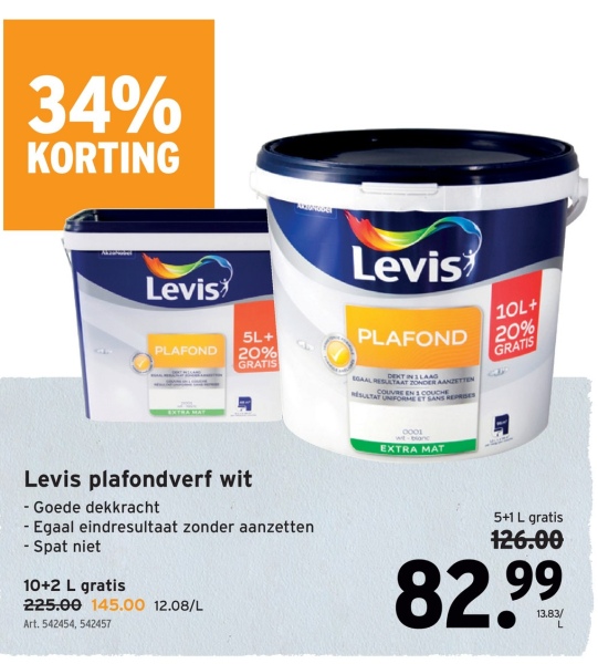 Levis plafondverf wit