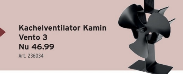 Kachelventilator Kamin Vento 3