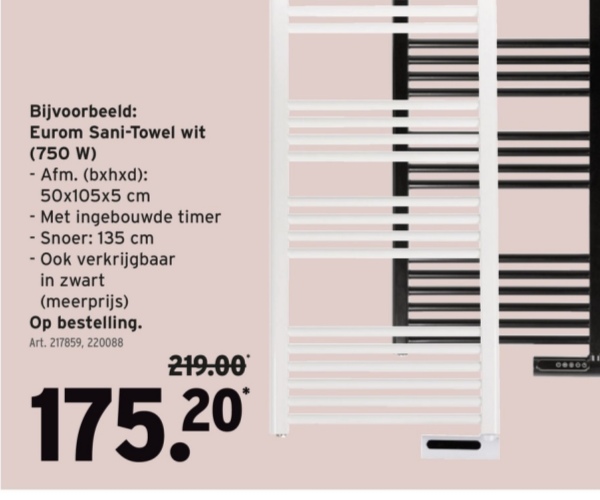Eurom Sani-Towel wit (750 W)