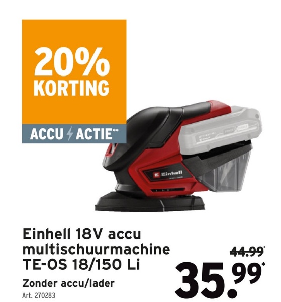 Einhell 18V accu multischuurmachine TE-OS 18/150 Li