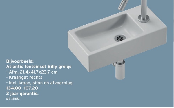 Atlantic fonteinset Billy greige