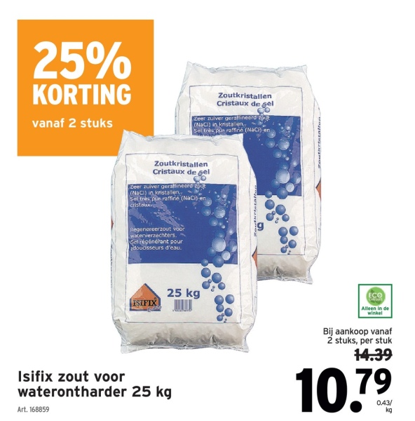 Isifix zout voor waterontharder 25 kg
