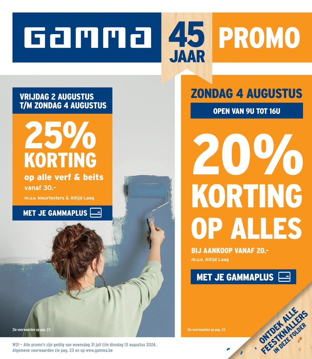 Gamma folder van 31/07/2024 tot 06/08/2024 - GAMMA BE week 31 2024