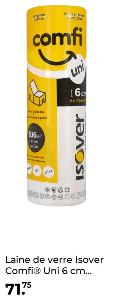 geloos
oleran
leen toe
Tranquili
plat dok
née & plate
uni
16cm
R=1,70m
8,16m
ISOver
Laine de verre Isover
ComfiⓇ Uni 6 cm...
71.75