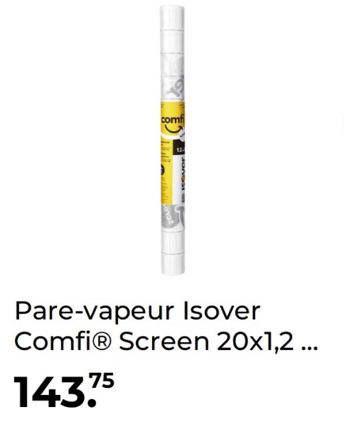 comf
12
ICOVer
Pare-vapeur Isover
ComfiⓇ Screen 20x1,2 ...
14375