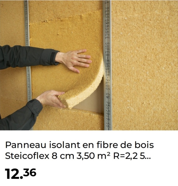 Panneau isolant en fibre de bois
Steicoflex 8 cm 3,50 m² R=2,2 5...
12.36