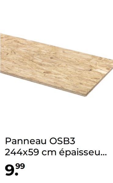 Panneau OSB3
244x59 cm épaisseu...
9.99