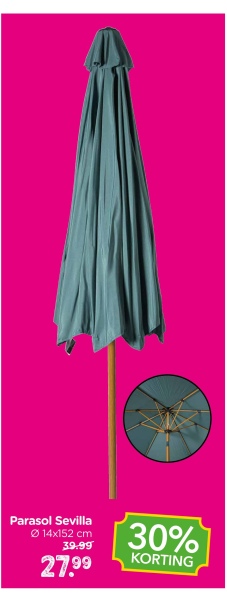 Parasol Sevilla
14x152 cm
39.99
27.99
30%
KORTING