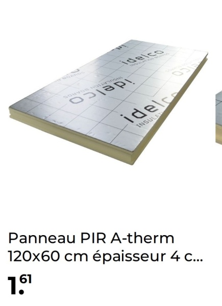 idelco
idel
INSULAT
Panneau PIR A-therm
120x60 cm épaisseur 4 c...
161