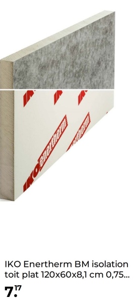 Kenertherm
IKO Enertherm BM isolation
toit plat 120x60x8,1 cm 0,75...
7.17