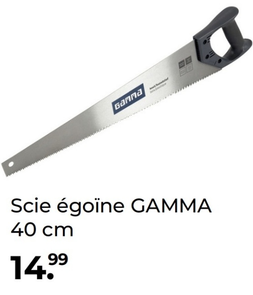 GAMMA
Scie égoïne GAMMA
40 cm
14,99