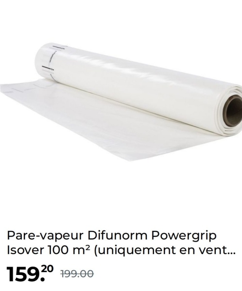Pare-vapeur Difunorm Powergrip
Isover 100 m² (uniquement en vent...
19900