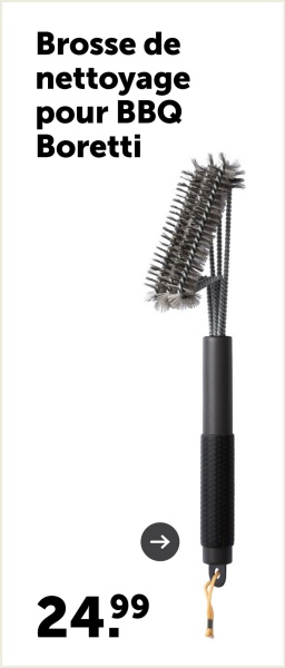 Brosse de
nettoyage
pour BBQ
Boretti
↑
24.99